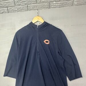 Cutter & Buck Chicago Bears NFL Mens XL Navy Blue Quarter Zip Hooded Pullover